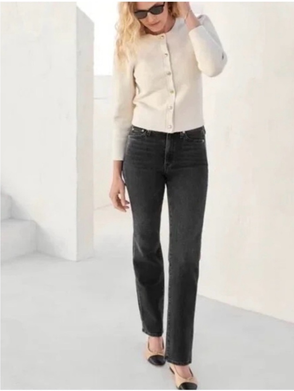 AYR Straight Leg Jeans in Washed Black